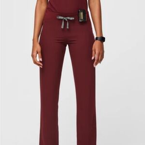 Figs Women's Burgundy Straight Leg Pants
